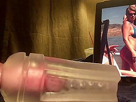 Pretending to have sex with my cousin, cum inside fleshlight