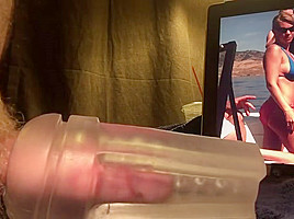 Pretending to have sex with my cousin, cum inside fleshlight