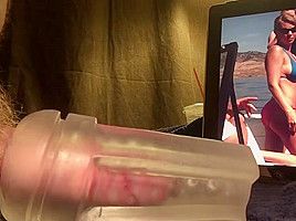 Pretending to have sex with my cousin, cum inside fleshlight