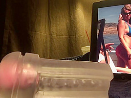 Pretending to have sex with my cousin, cum inside fleshlight