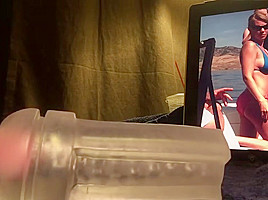 Pretending to have sex with my cousin, cum inside fleshlight