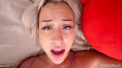 Pretty Face And Bigger Cock In Perfect Body Blonde teen 18+ Gets Her Covered In Stepdads Cum