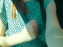 Public Masturbation In Uber, Innocent Girl Plays With Pussy In Taxi Until Driver Sees