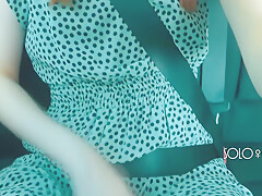 Public Masturbation In Uber, Innocent Girl Plays With Pussy In Taxi Until Driver Sees