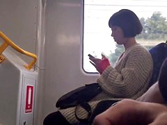 Public masturbation in leggings