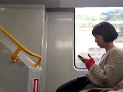 Public masturbation in leggings