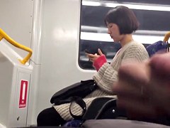 Public masturbation in leggings