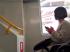 Public masturbation in leggings
