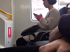 Public masturbation in leggings