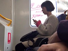 Public masturbation in leggings