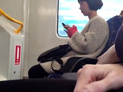 Public masturbation in leggings