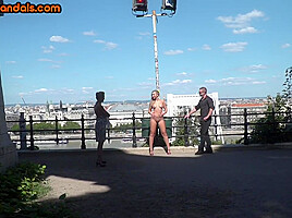 Public outdoor exposing n anal 4 slutty submissive babe