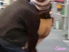 Public sharking video showing a gorgeous Japanese hottie