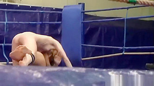 Queened redhead wrestles sapphic eurobabe and eats her tight