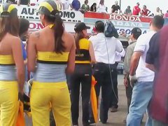 Race track hotties and their perfect asses on street candid cam