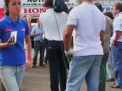 Race track hotties and their perfect asses on street candid cam