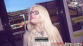 Real Pickup german chubby teen 18+ slut in public train station