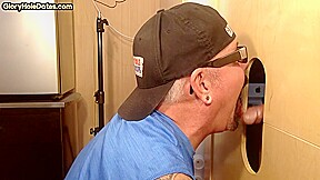 Real gaydaddy deep sucks cock till facial in gloryhole