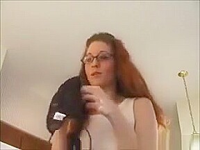 Red Haired Nerd Wearing Fishnets Upskirt