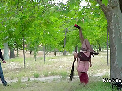 Redhead Slave Hanged On Public Tree