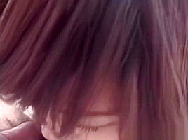 Redhead asian babe sucks cock before sex