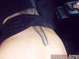 Risky Public Sex Date with german gothic milf in car