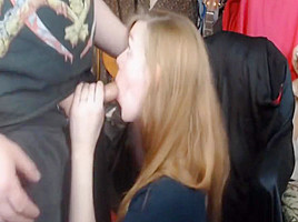 Roxy and Lee Camming blow job and fuck, blue lipstick
