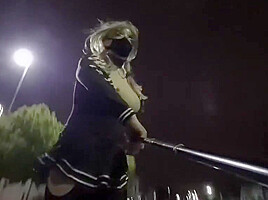 Sailor Slut Flashing At The Train Station (re-uploaded)