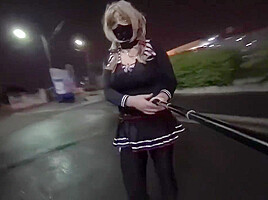 Sailor Slut Flashing At The Train Station (re-uploaded)