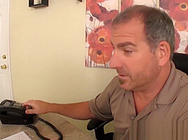 Secretary Gives Footjob to the Boss