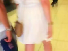 See Thru- White dress blank thong