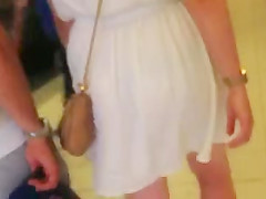See Thru- White dress blank thong