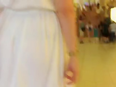 See Thru- White dress blank thong