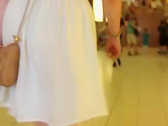 See Thru- White dress blank thong