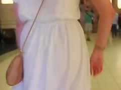 See Thru- White dress blank thong