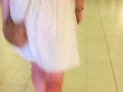 See Thru- White dress blank thong
