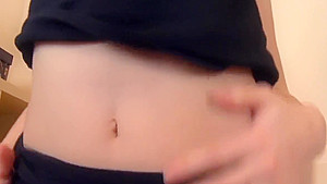 Sensual kitten is gaping slim slit in closeup and having orgasm