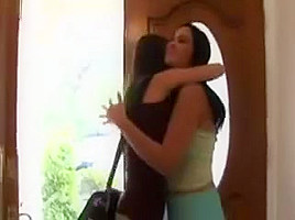 Sensual lesbians tongue and finger their shaved pussies