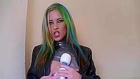Sexual Leony April is playing with sex tool