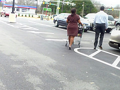 Sexy Ass In Short Brown Skirt  