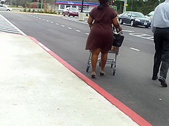 Sexy Ass In Short Brown Skirt  