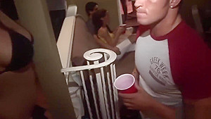 Sexy babe at party got fucked