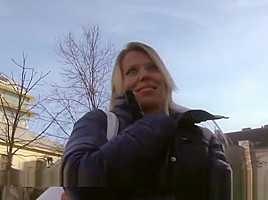 Sexy blonde Adrienne gets