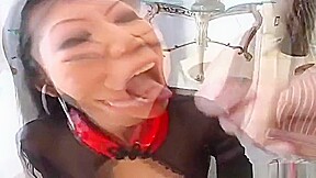 Sexy busty asian Tia Ling got a spermshot on her face