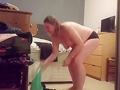 Sexy busty blonde milf caught naked again on
