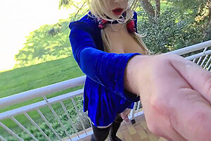 Shemale Sissy Slut Flashing And Kering On Public Balcony
