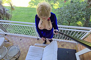 Shemale Sissy Slut Flashing And Kering On Public Balcony