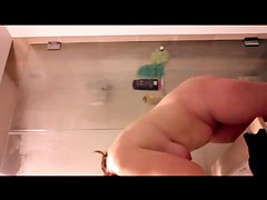 Shower Girl Pick Nose Text and Push Tampon into Vagina