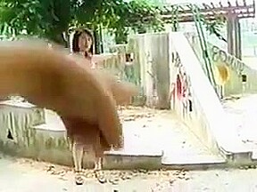 Shy japanese girl slowly gets naked in public