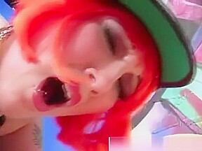 Sissified femdom cuckold licks up cum
